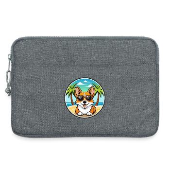 Corgi Hund Rasse Cartoon Sonnenbrille Strand - Laptoptasche 13" - Grau meliert - Vorne
