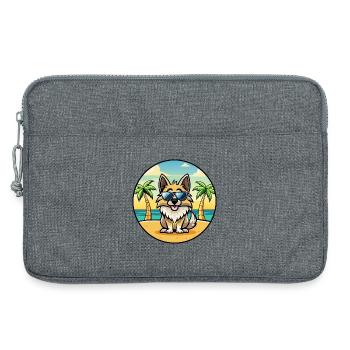 Kroatische Schäferhundrasse Cartoon Sonnenbrille Strand - Laptoptasche 13" - Grau meliert - Vorne