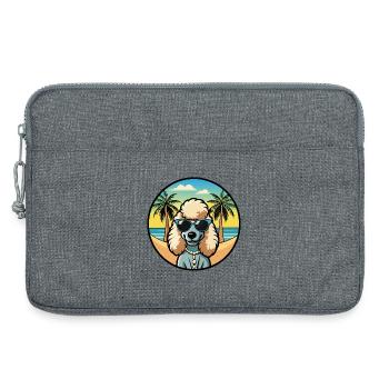 Corded Poodle Hunderasse Cartoon Sonnenbrille Strand - Laptoptasche 13" - Grau meliert - Vorne