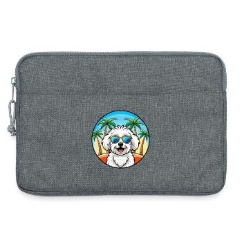 Bichon Frise Hunderasse Cartoon Sonnenbrille Strand - Laptoptasche 13" - Grau meliert - Vorne