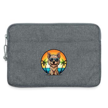 Cairn Terrier Hund Rasse Cartoon Sonnenbrille Strand - Laptoptasche 13" - Grau meliert - Vorne