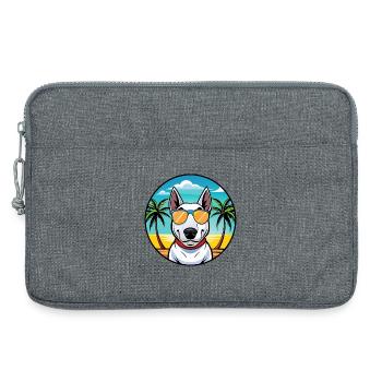 Bull Terrier Dog Breed Cartoon Sunglasses Beach - Laptop bag 13" - heather grey - Front