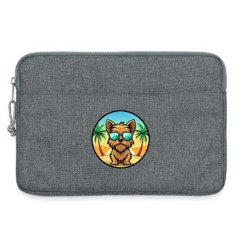 Brüsseler Griffon Hunderasse Cartoon Sonnenbrille Strand - Laptoptasche 13" - Grau meliert - Vorne