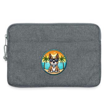 Braque Auvergne Chien Race Dessin Animé Lunettes de Soleil Plage - Sacoche pour ordinateur portable 13 pouces - gris chiné - Devant