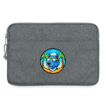 Blaue Spitzenhunderasse Cartoon Sonnenbrille Strand - Laptoptasche 13" - Grau meliert - Vorne
