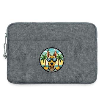 Belgische Pointer Hund Rasse Cartoon Sonnenbrille Strand - Laptoptasche 13" - Grau meliert - Vorne