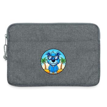 Blauer Paul Terrier Hund Rasse Cartoon Sonnenbrille Strand - Laptoptasche 13" - Grau meliert - Vorne