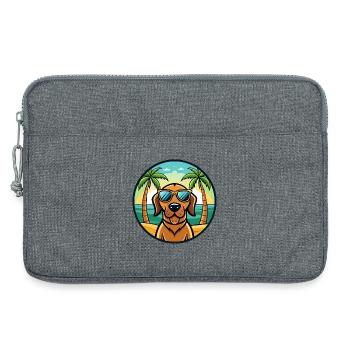 Bloodhound Hund Rasse Cartoon Sonnenbrille Strand - Laptoptasche 13" - Grau meliert - Vorne