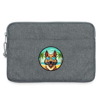 Belgischer Schäferhund Rasse Cartoon Sonnenbrille Strand - Laptoptasche 13" - Grau meliert - Vorne