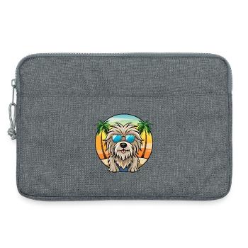 Bergamasco Schäferhund Rasse Cartoon Sonnenbrille Strand - Laptoptasche 13" - Grau meliert - Vorne