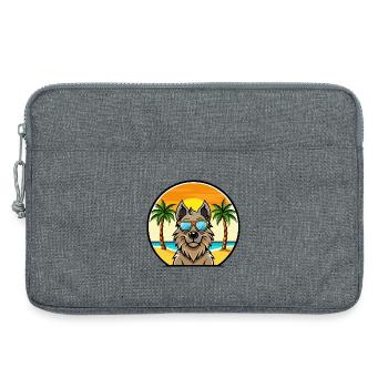 Lunettes de soleil belges Groenendael Dog Breed Cartoon - Sacoche pour ordinateur portable 13 pouces - gris chiné - Devant