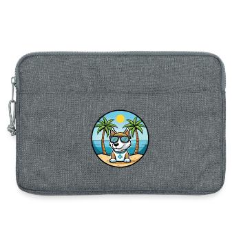 Argentino Chien Race Dessin Animé Lunettes De Soleil Plage - Sacoche pour ordinateur portable 13 pouces - gris chiné - Devant