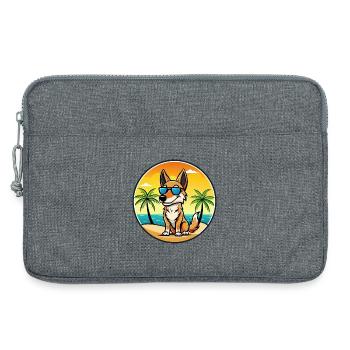 Australischer Kelpie Hund Rasse Cartoon Sonnenbrille Strand - Laptoptasche 13" - Grau meliert - Vorne