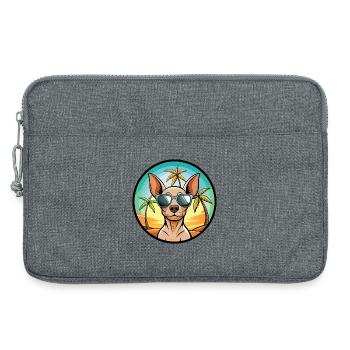 Amerikanischer haarloser Terrier Hunderasse Cartoon Beach - Laptoptasche 13" - Grau meliert - Vorne
