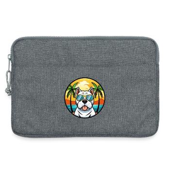 Amerikanische Bulldogge Rasse Cartoon Sonnenbrille Strand - Laptoptasche 13" - Grau meliert - Vorne