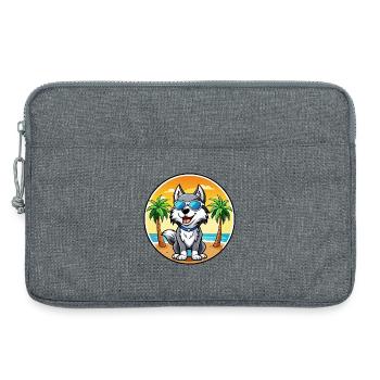 Alaskan Husky Hunderasse Cartoon Sonnenbrille Strand - Laptoptasche 13" - Grau meliert - Vorne