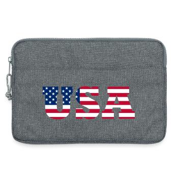 Stars & Stripes Lettermark USA - Laptoptasche 13" - Grau meliert - Vorne