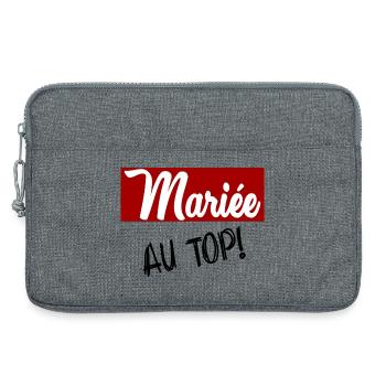 MARIEE. FUTURE MARIEE. EVJF - Sacoche pour ordinateur portable 13 pouces - gris chiné - Devant