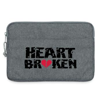 Heart <3Broken - Laptop bag 13" - heather grey - Front