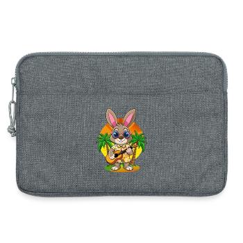 Lunettes de soleil de plage d’été de lapin drôle hawaïenne - Sacoche pour ordinateur portable 13 pouces - gris chiné - Devant