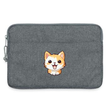 Pixie Bob Katze Cartoon Aquarell Illustration - Laptoptasche 13" - Grau meliert - Vorne