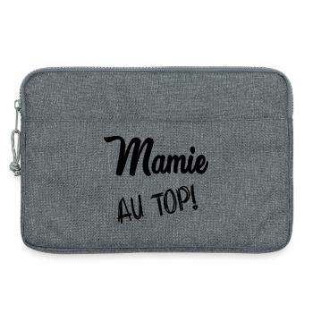 MAMIE. FÊTE DES MÈRES. BONNE FÊTE MAMIE. JE T'AIME - Sacoche pour ordinateur portable 13 pouces - gris chiné - Devant