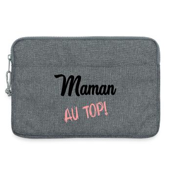FÊTE DES MÈRES. BONNE FÊTE MAMAN. MAMAN - Sacoche pour ordinateur portable 13 pouces - gris chiné - Devant