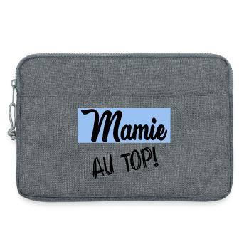 FÊTE DES MÈRES. BONNE FÊTE MAMIE. MAMIE - Sacoche pour ordinateur portable 13 pouces - gris chiné - Devant