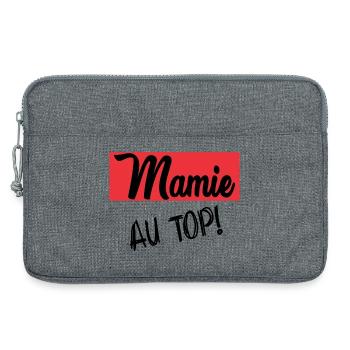 MAMIE. GRAND-MERE. FÊTE DES MÈRES - Sacoche pour ordinateur portable 13 pouces - gris chiné - Devant