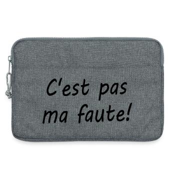 C'est pas ma faute ! - Sacoche pour ordinateur portable 13 pouces - gris chiné - Devant