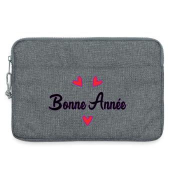 BONNE ANNEE. SAINT SYLVESTRE. MEILLEURS VOEUX - Sacoche pour ordinateur portable 13 pouces - gris chiné - Devant