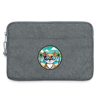 Schneeschuh Katze Rasse Cartoon Sonnenbrille Strand - Laptoptasche 13" - Grau meliert - Vorne