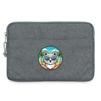 Lunettes de soleil de plage de race de chat angora turc - Sacoche pour ordinateur portable 13 pouces - gris chiné - Devant