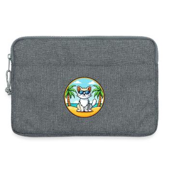 Türkische Van Katze Rasse Cartoon Sonnenbrille Strand - Laptoptasche 13" - Grau meliert - Vorne