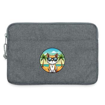 Siamesische Kurzhaarkatze Rasse Cartoon Sonnenbrille Strand - Laptoptasche 13" - Grau meliert - Vorne