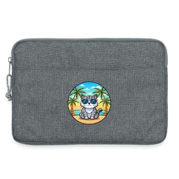 Schottische Falte Katzenrasse Cartoon Sonnenbrille Strand - Laptoptasche 13" - Grau meliert - Vorne