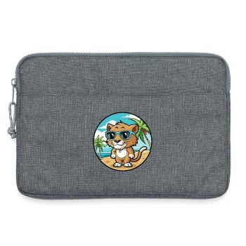 Baby Katze Rasse Cartoon Sonnenbrille Strand - Laptoptasche 13" - Grau meliert - Vorne