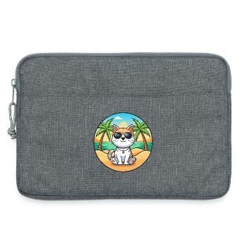 Koreanische Bobtail Katzenrasse Cartoon Sonnenbrille Strand - Laptoptasche 13" - Grau meliert - Vorne