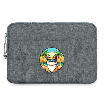 Exotische Kurzhaarkatze Rasse Cartoon Sonnenbrille Strand - Laptoptasche 13" - Grau meliert - Vorne