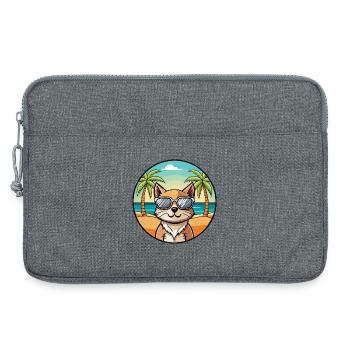 Européen Birman Race Dessin Animé Lunettes De Soleil Plage - Sacoche pour ordinateur portable 13 pouces - gris chiné - Devant