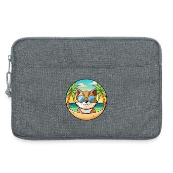 Donskoy Katzenrasse Cartoon Sonnenbrille Strand - Laptoptasche 13" - Grau meliert - Vorne
