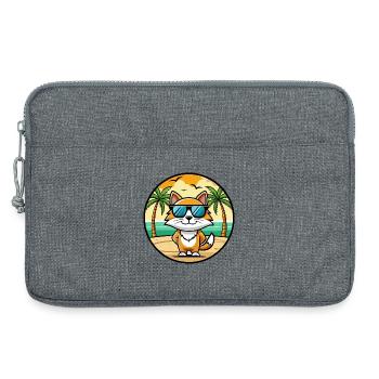 Cymric Katzenrasse Cartoon Sonnenbrille Strand - Laptoptasche 13" - Grau meliert - Vorne
