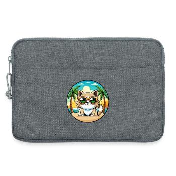Birma Katzenrasse Cartoon Sonnenbrille Strand - Laptoptasche 13" - Grau meliert - Vorne