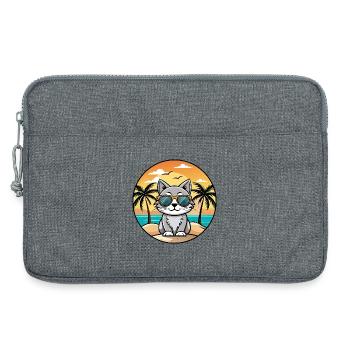 American Curl Katzenrasse Cartoon Sonnenbrille Strand - Laptoptasche 13" - Grau meliert - Vorne