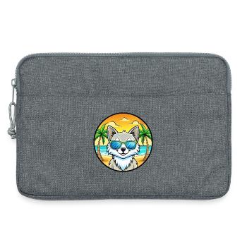 Lunettes de soleil de plage de race de chat angora turc - Sacoche pour ordinateur portable 13 pouces - gris chiné - Devant