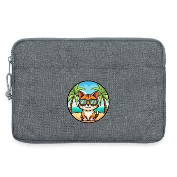 Somali Kurzhaar Katze Rasse Cartoon Sonnenbrille Strand - Laptoptasche 13" - Grau meliert - Vorne