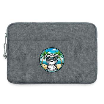 Schneeleopard Baby Katze Rasse Cartoon Sonnenbrille Strand - Laptoptasche 13" - Grau meliert - Vorne