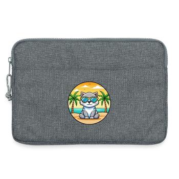 Schottische Falte Katzenrasse Cartoon Sonnenbrille Strand - Laptoptasche 13" - Grau meliert - Vorne