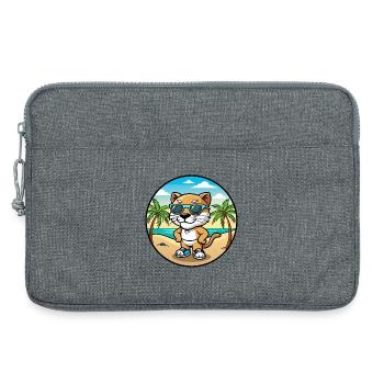Baby Katze Rasse Cartoon Sonnenbrille Strand - Laptoptasche 13" - Grau meliert - Vorne