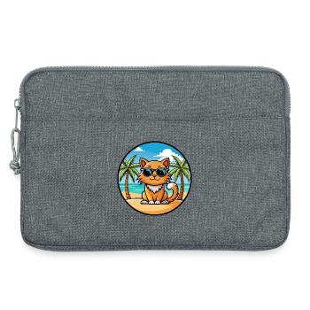 Ingwer Langhaar Katze Rasse Cartoon Sonnenbrille Strand - Laptoptasche 13" - Grau meliert - Vorne